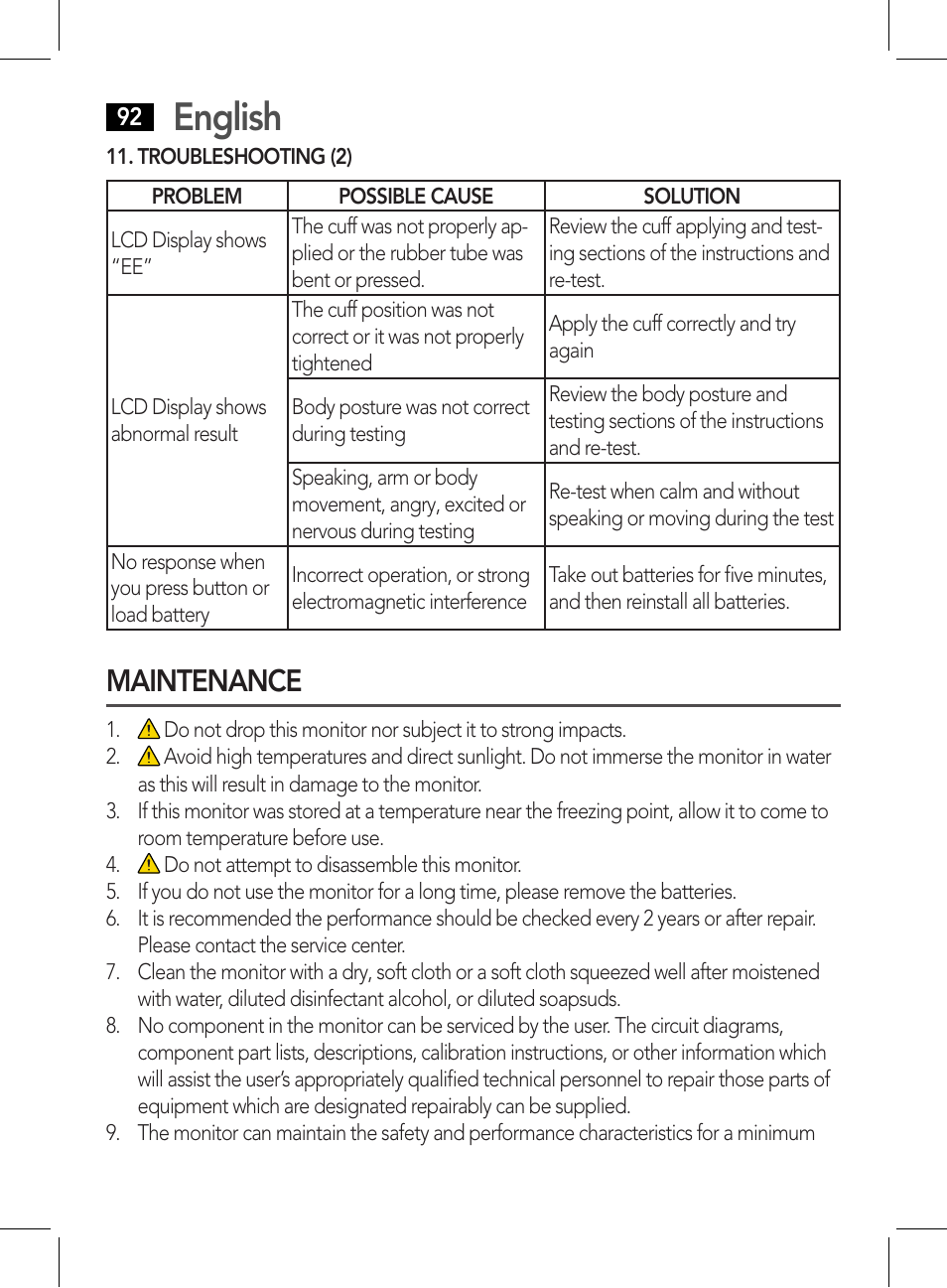 Maintenance, English | AEG BMG 5612 User Manual | Page 92 / 166