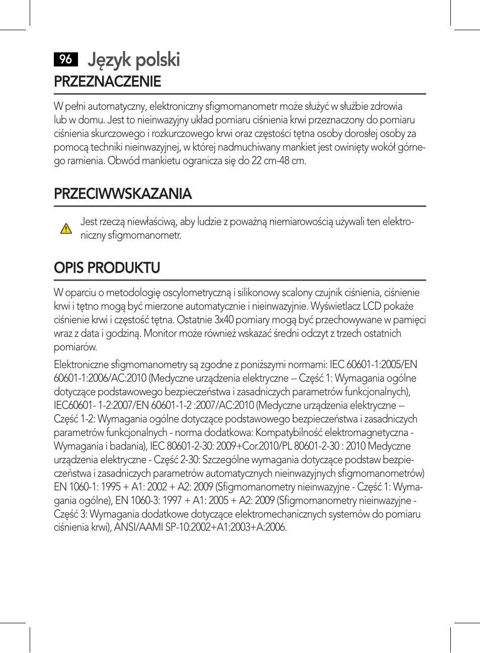 Przeznaczenie przeciwwskazania opis produktu, Język polski | AEG BMG 5612 User Manual | Page 96 / 166