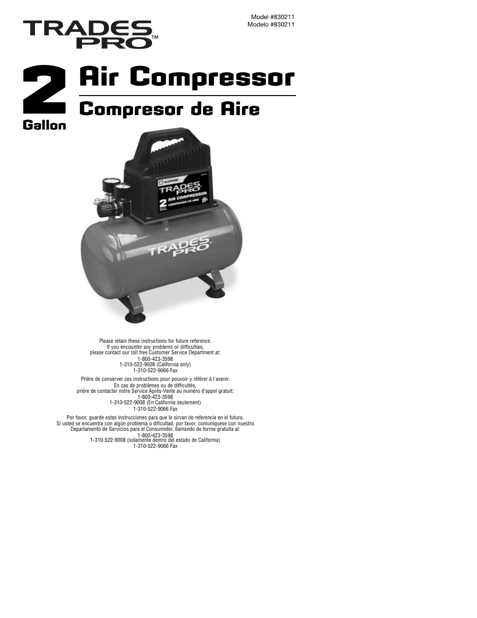 AllTrade 830211 User Manual | 4 pages