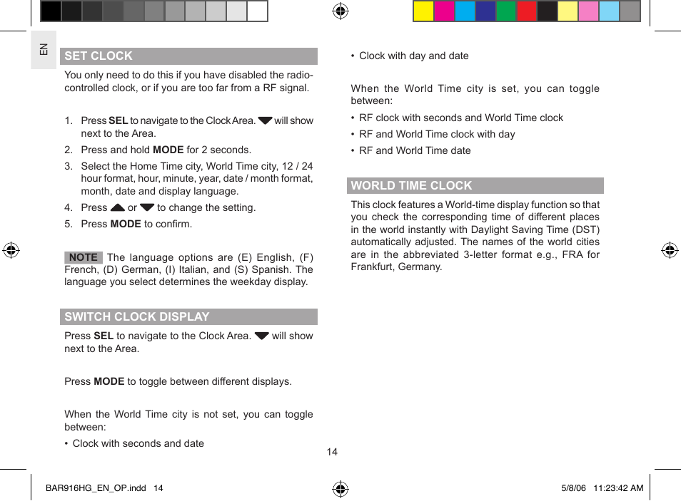 AllTrade BAR916HG User Manual | Page 14 / 29
