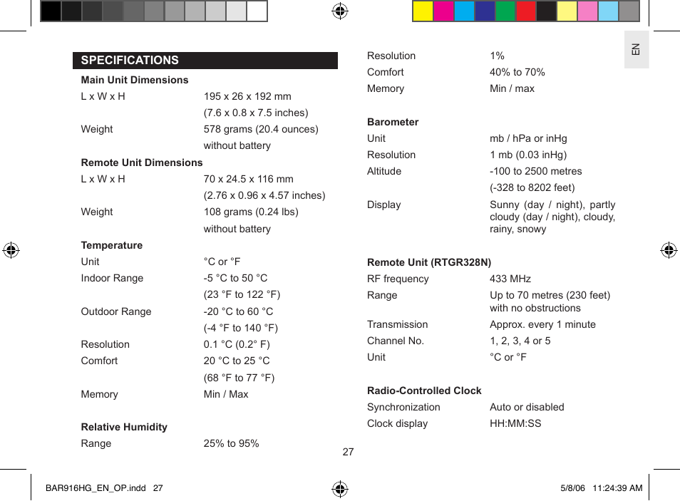 AllTrade BAR916HG User Manual | Page 27 / 29