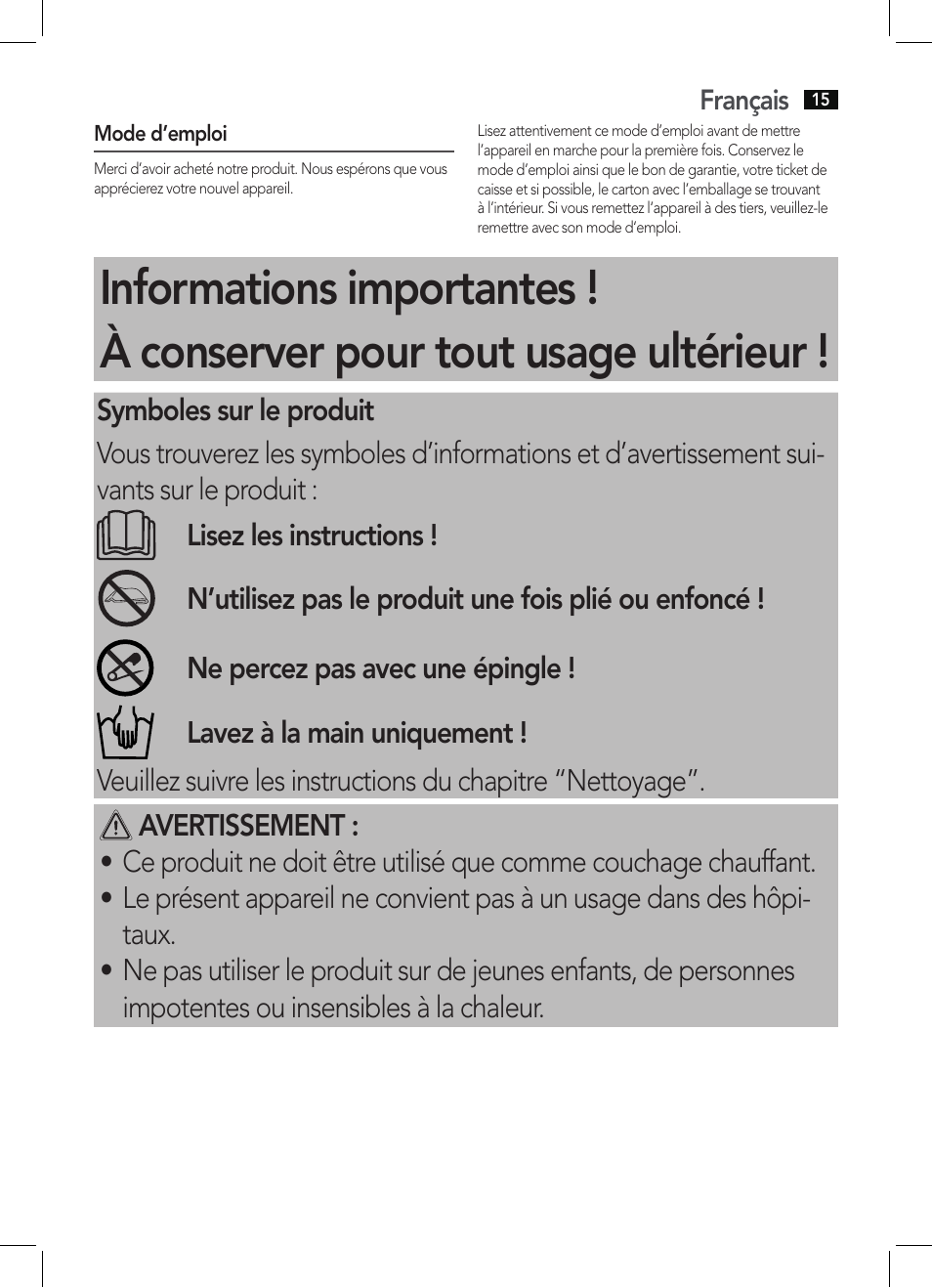 AEG WUB 5511 User Manual | Page 15 / 66