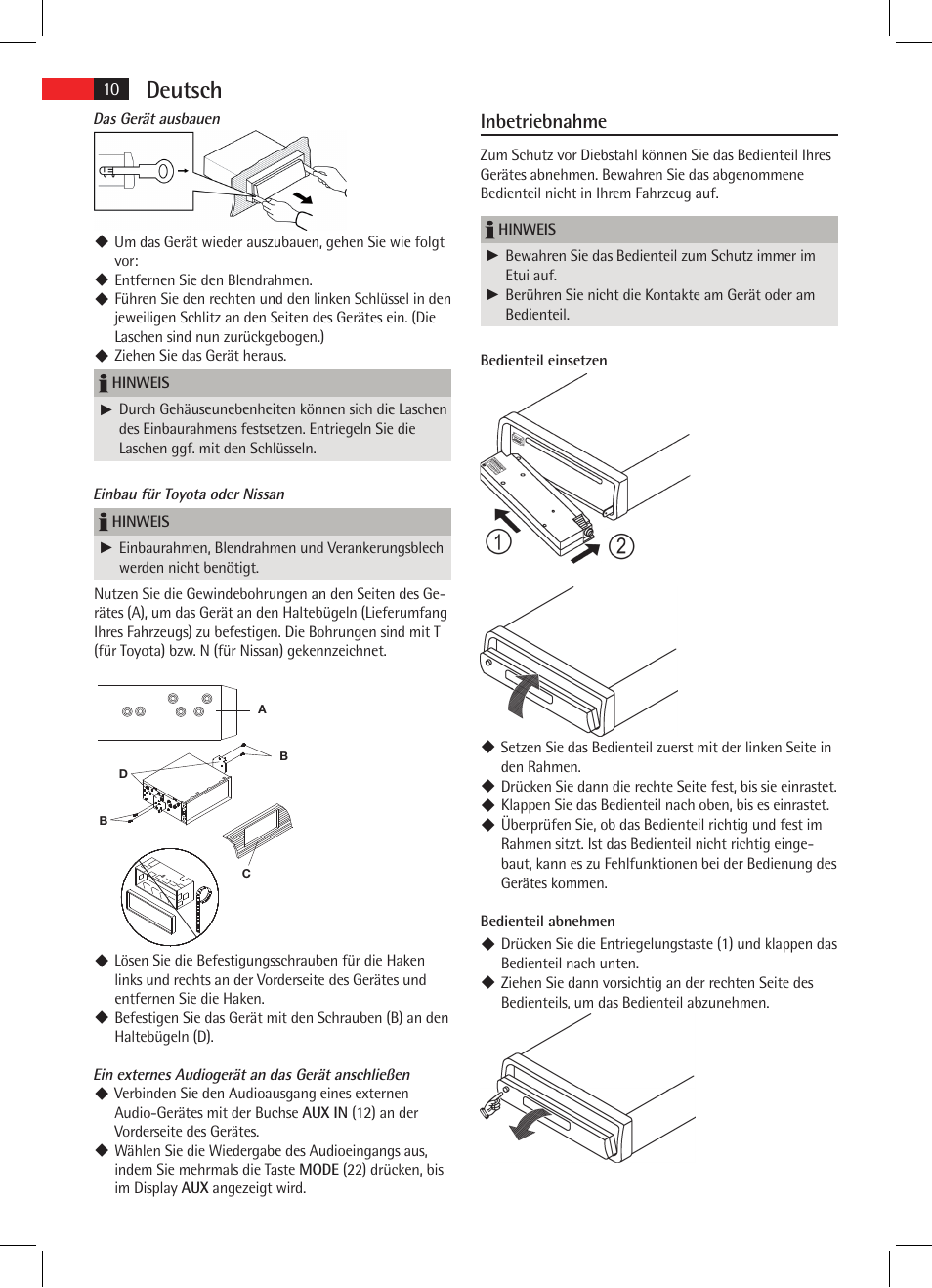 Deutsch, Inbetriebnahme | AEG AR 4020 User Manual | Page 10 / 90