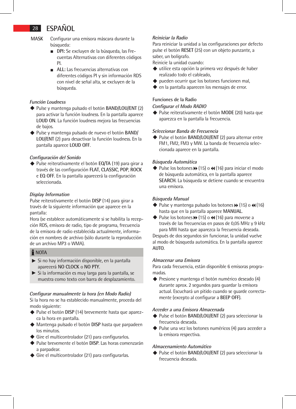 Español | AEG AR 4020 User Manual | Page 28 / 90