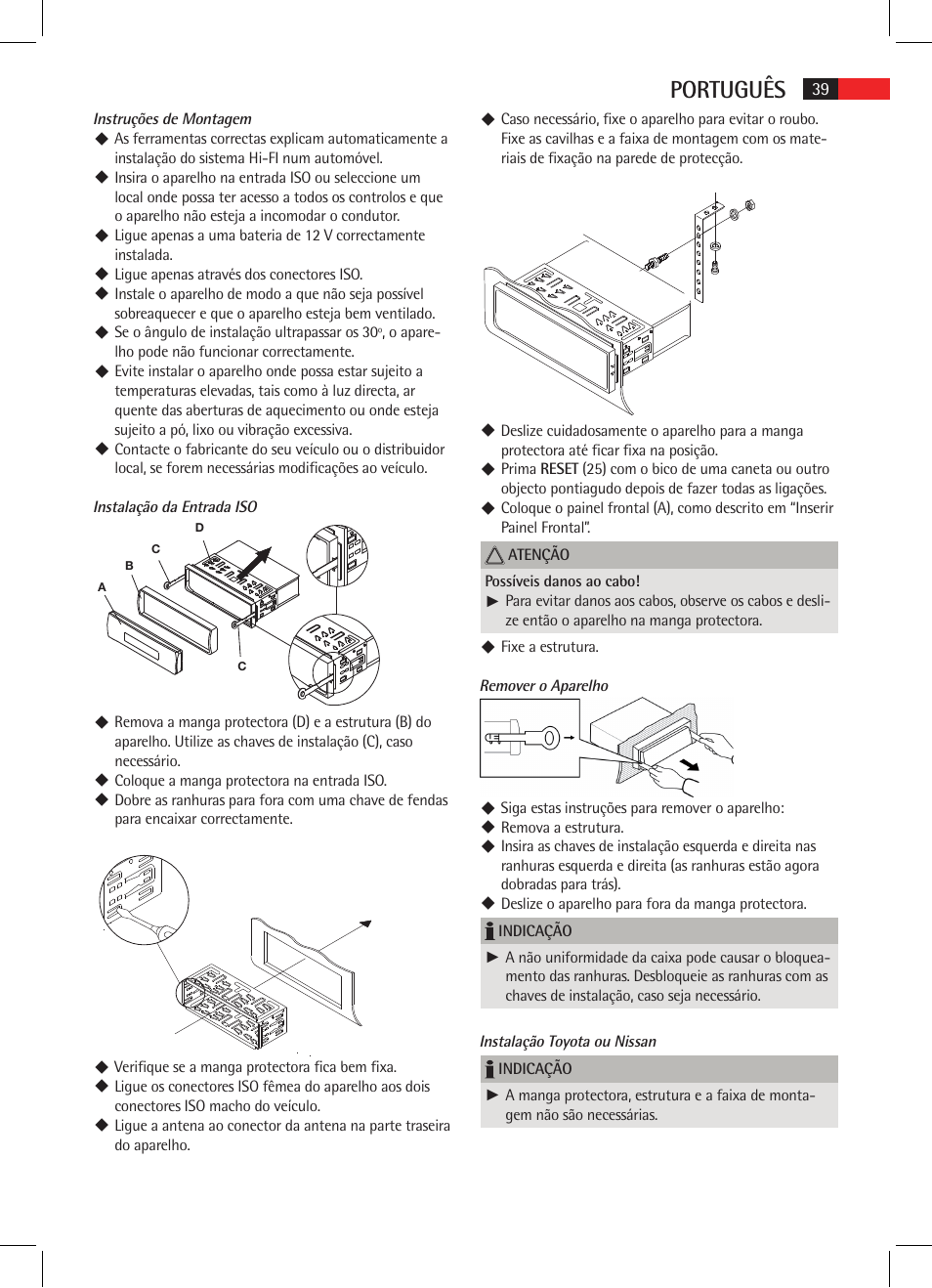 Português | AEG AR 4020 User Manual | Page 39 / 90