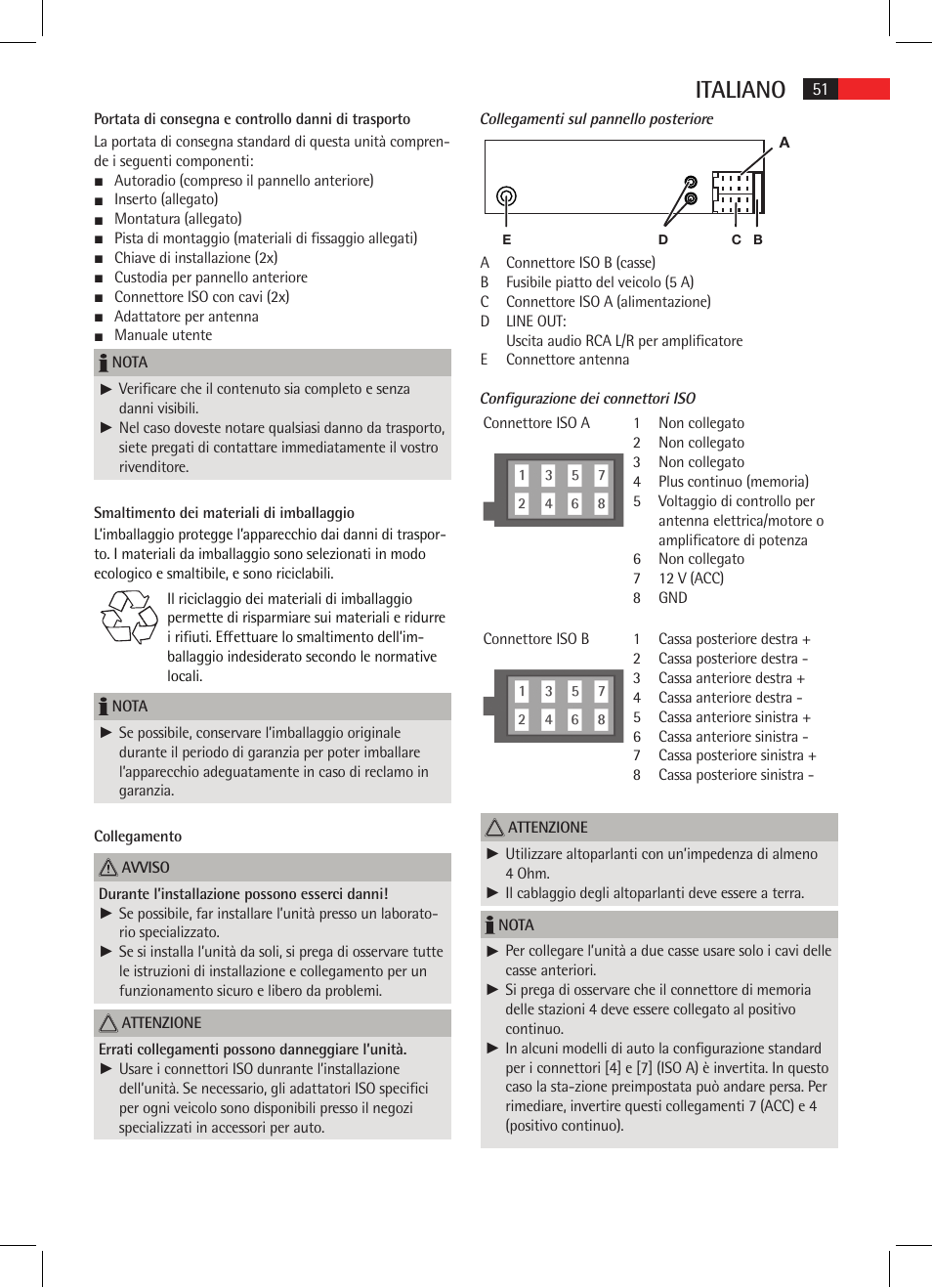 Italiano | AEG AR 4020 User Manual | Page 51 / 90