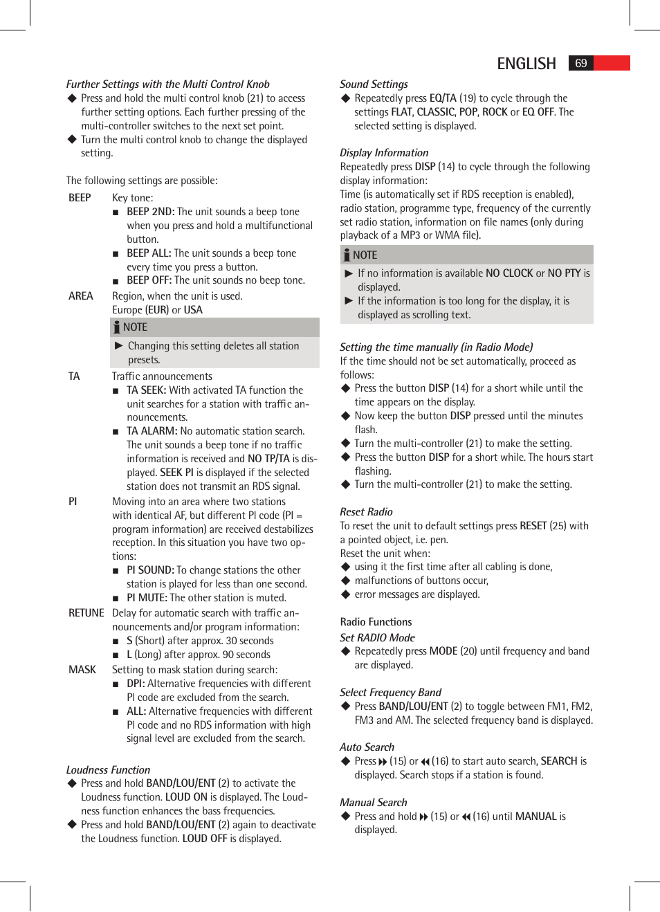 English | AEG AR 4020 User Manual | Page 69 / 90