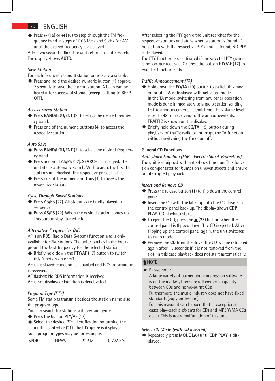 English | AEG AR 4020 User Manual | Page 70 / 90