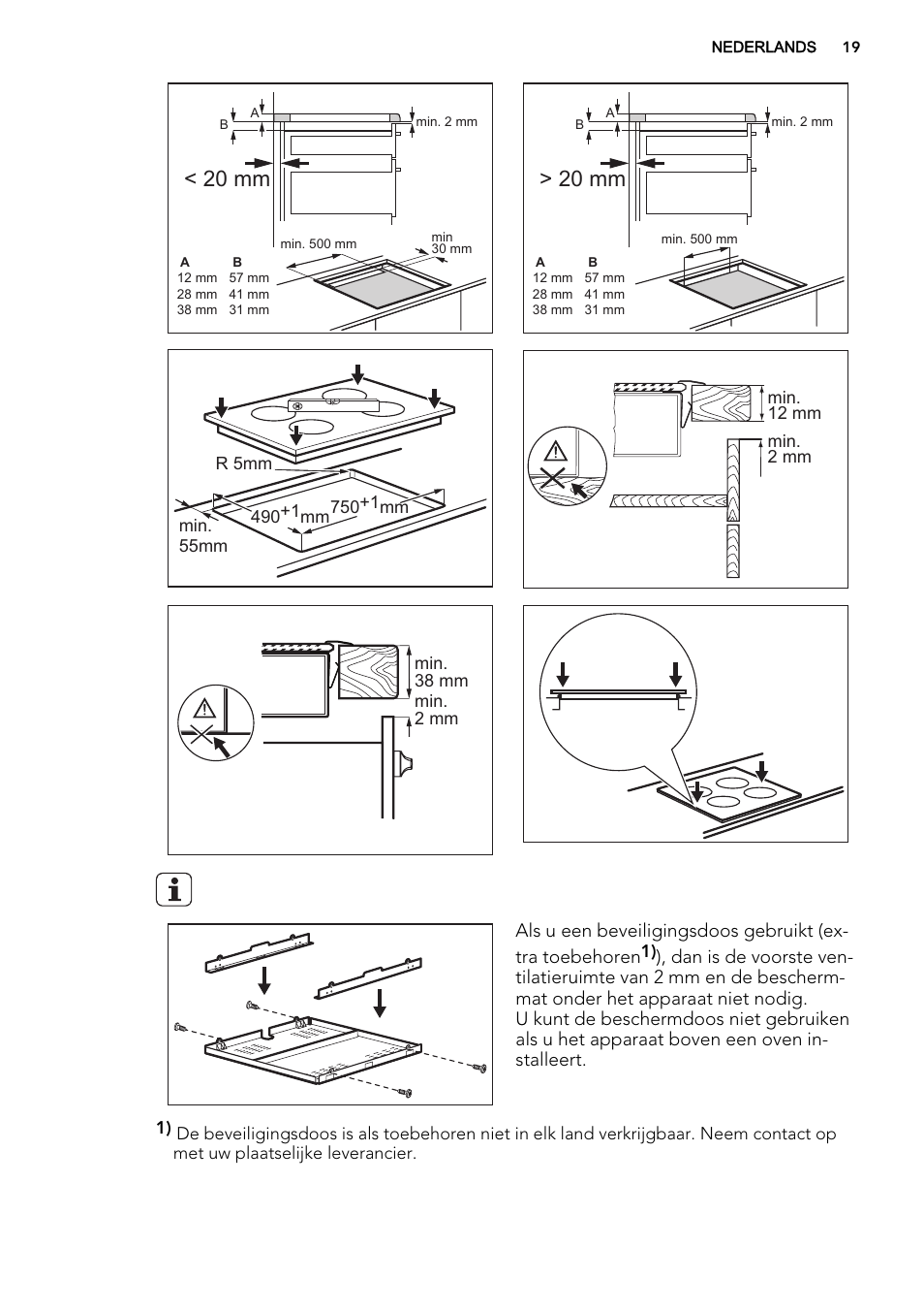 20 mm | AEG HK855200IB User Manual | Page 19 / 80