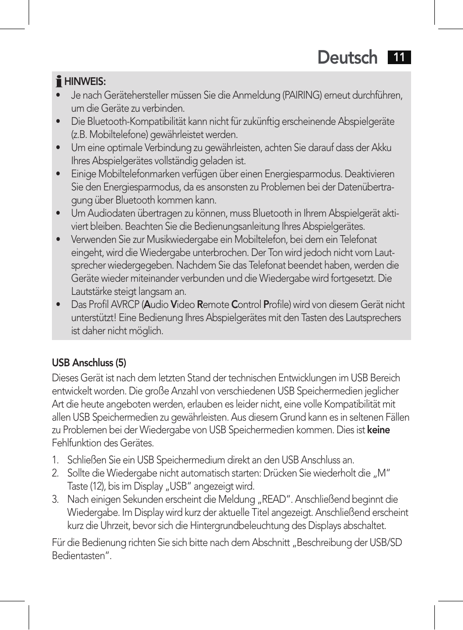 Deutsch | AEG BSS 4807 User Manual | Page 11 / 86