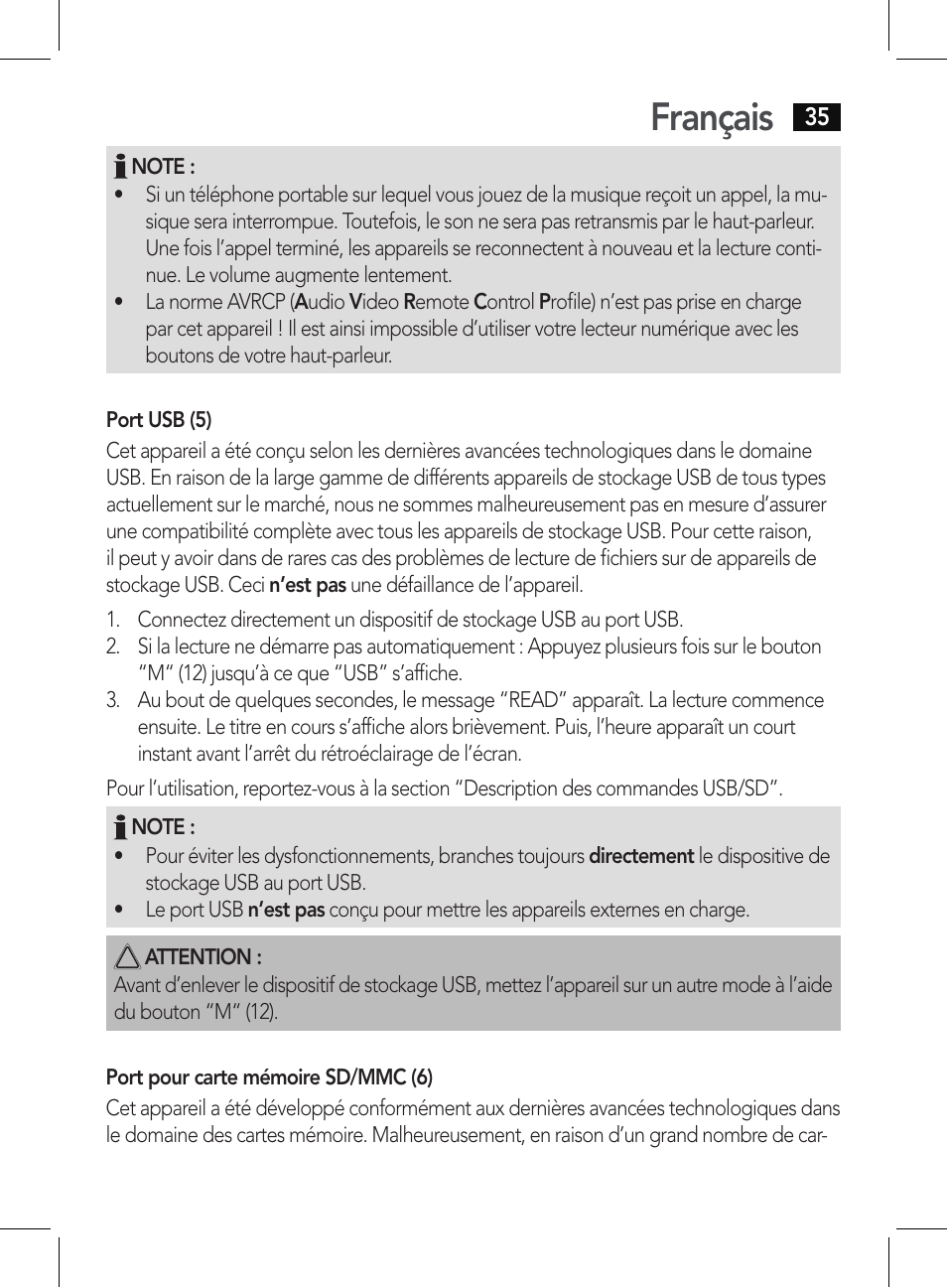 Français | AEG BSS 4807 User Manual | Page 35 / 86