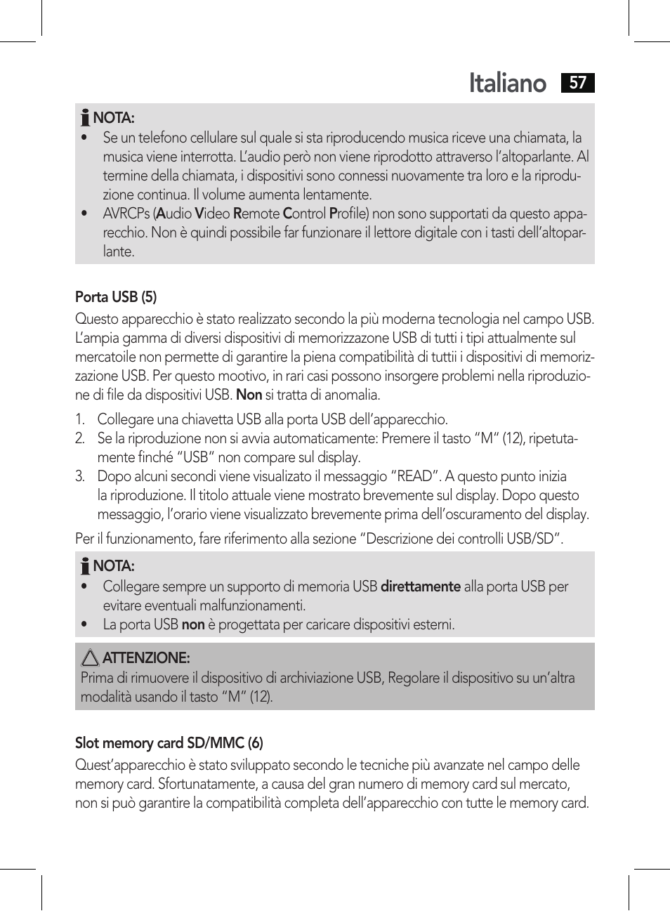 Italiano | AEG BSS 4807 User Manual | Page 57 / 86