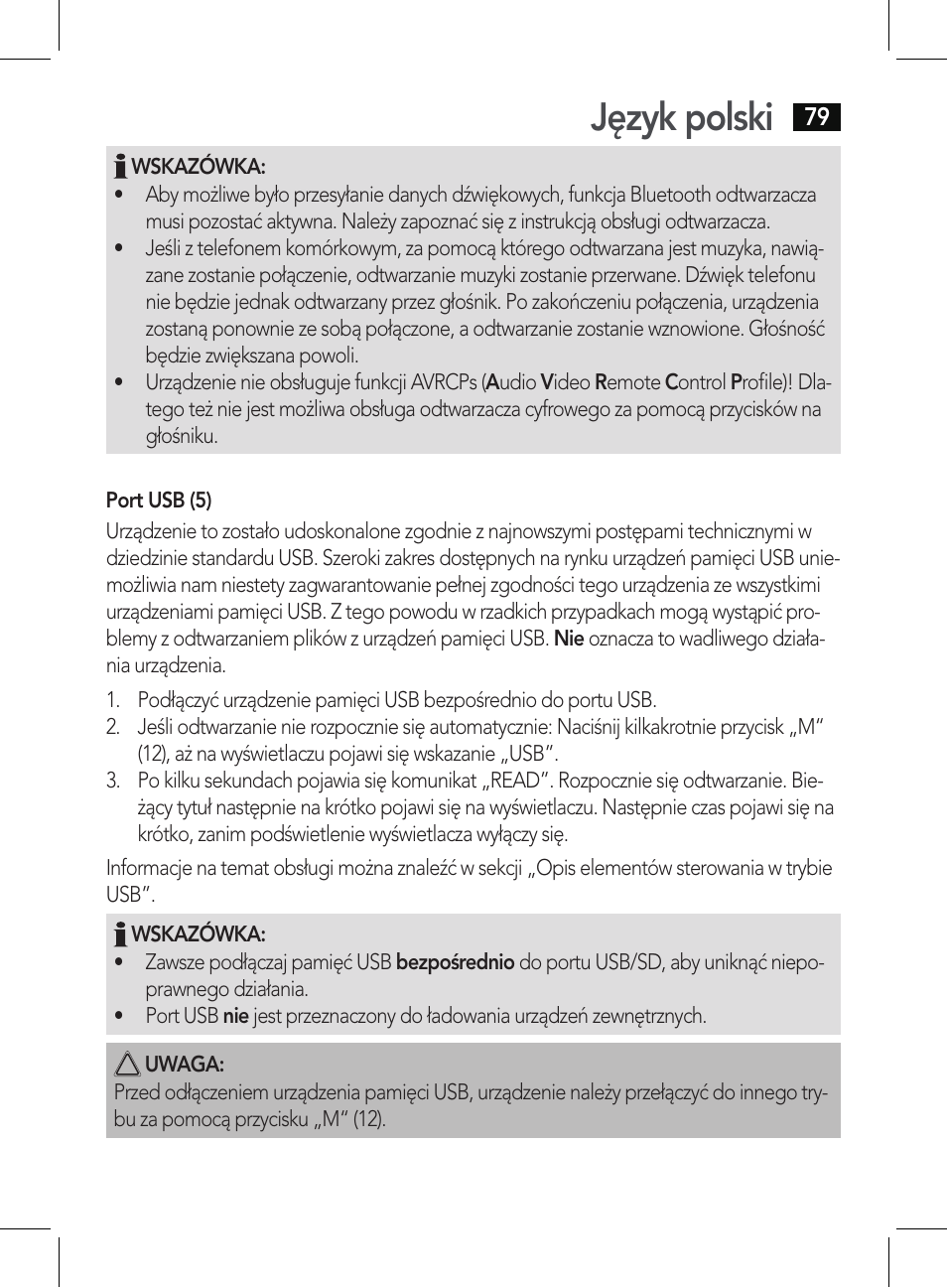 Język polski | AEG BSS 4807 User Manual | Page 79 / 86