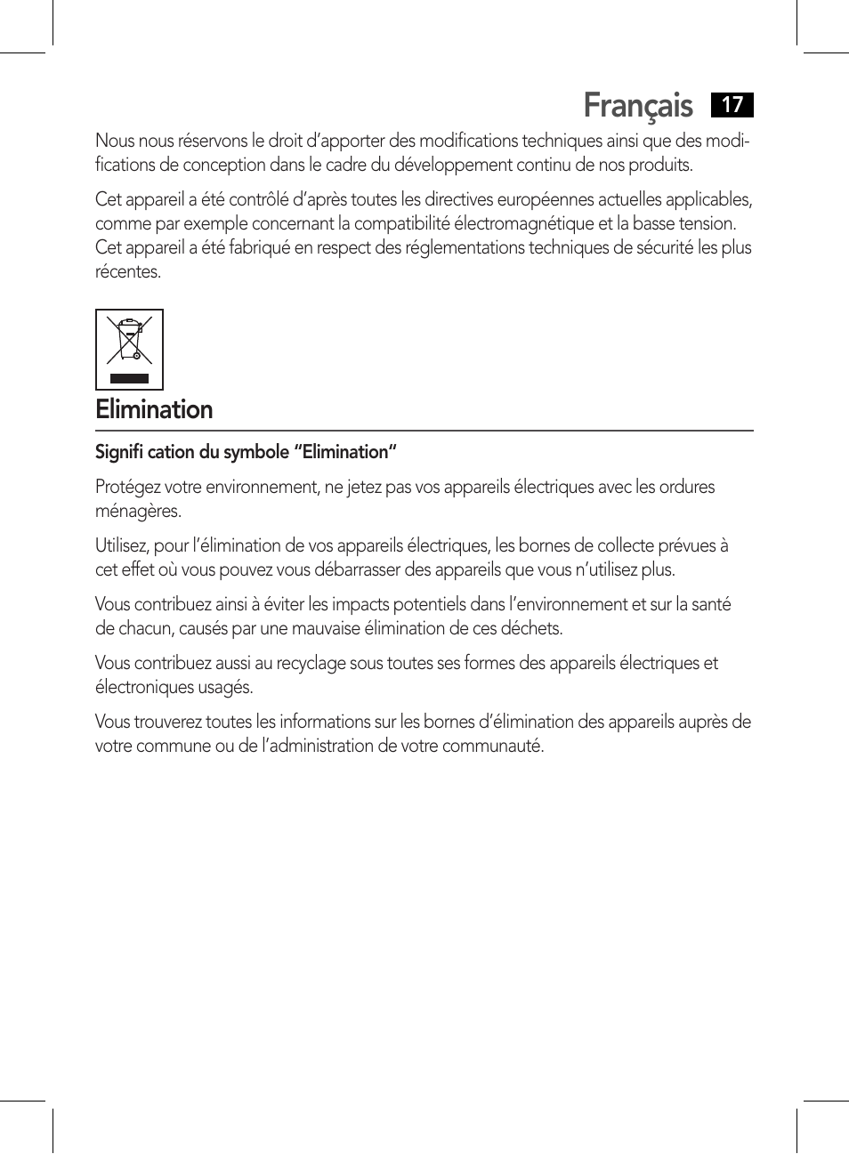 Français | AEG DR 4135 User Manual | Page 17 / 50