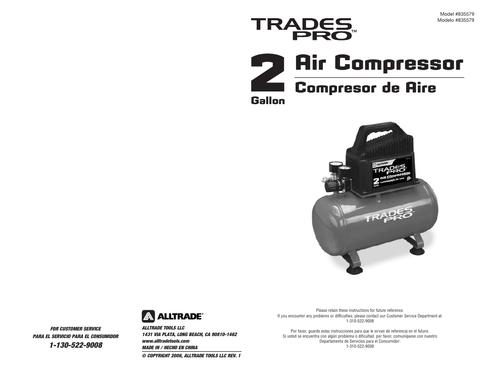 AllTrade 835579 User Manual | 3 pages