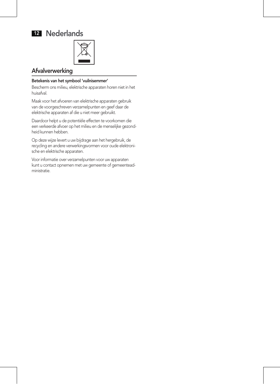 Nederlands | AEG MM 5568 User Manual | Page 12 / 56