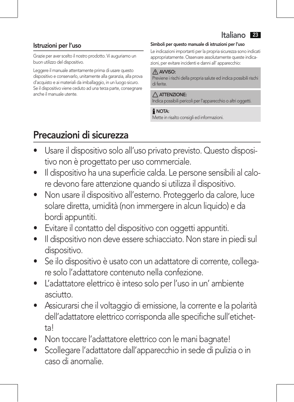 Precauzioni di sicurezza | AEG MM 5568 User Manual | Page 23 / 56