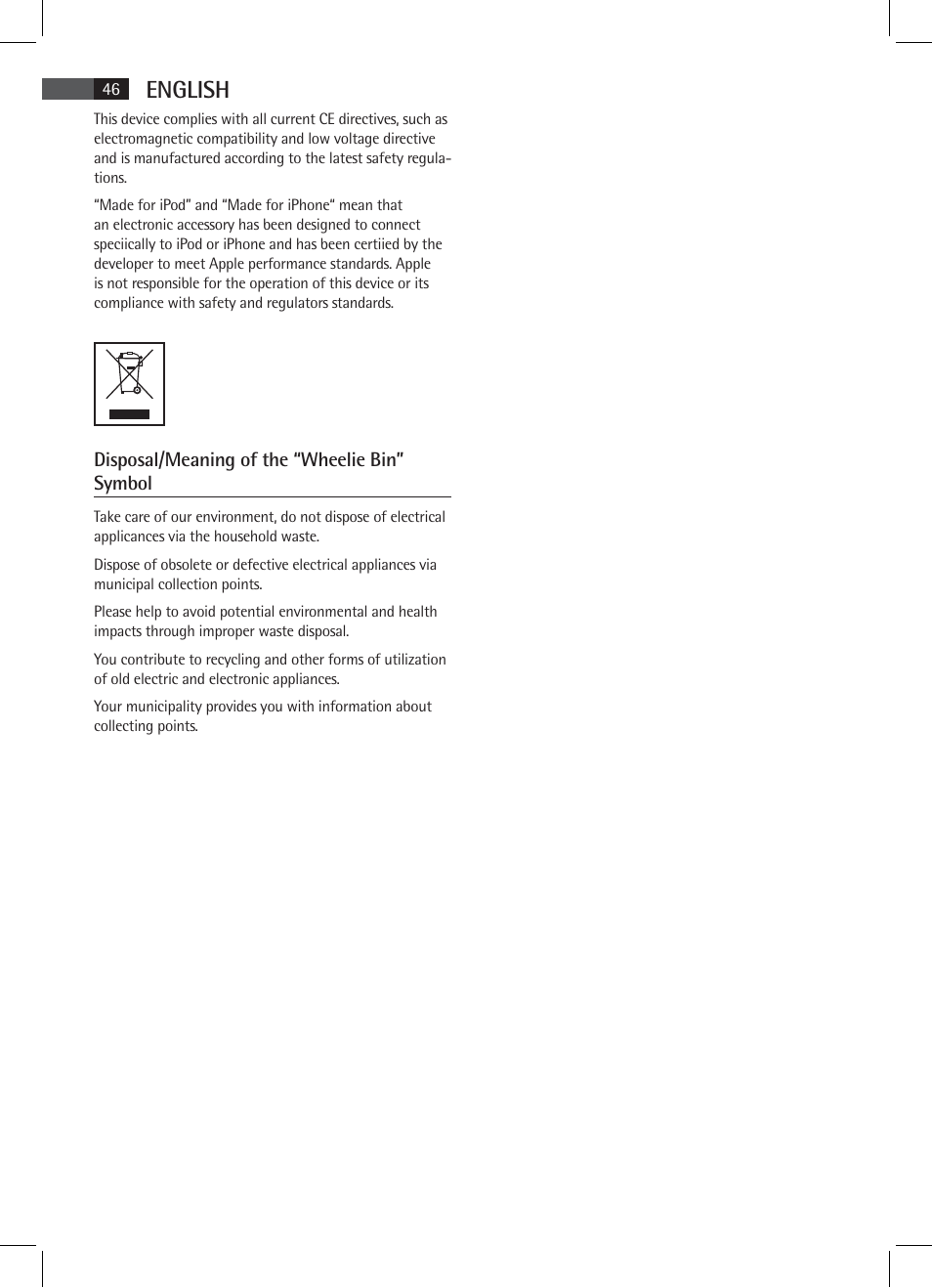 English | AEG SRC 4333 iP User Manual | Page 46 / 74