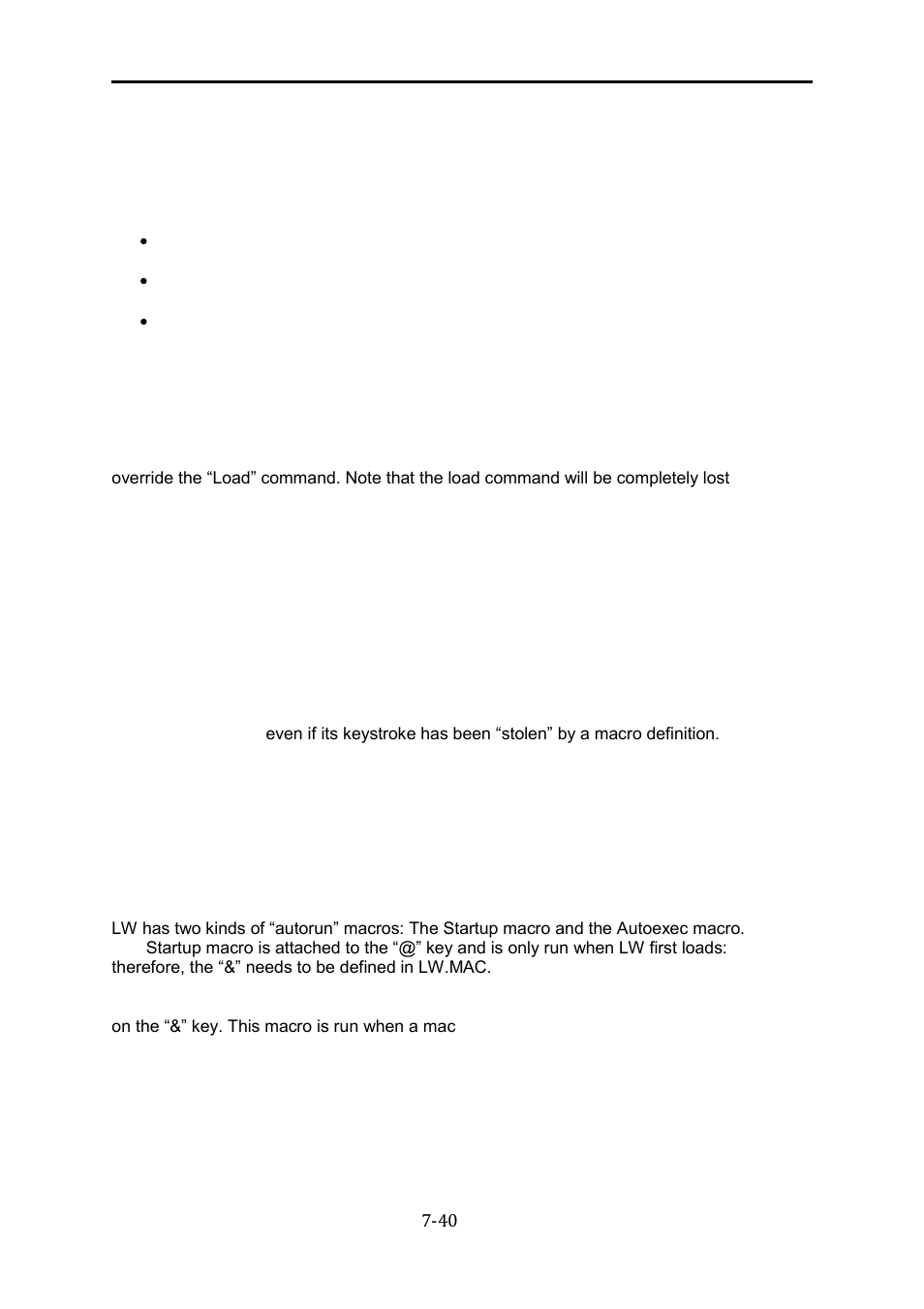 Running macros, Autorun macros, Running macros -40 | Autorun macros -40, The last word 3.0 reference manual | Atari XL User Manual | Page 40 / 77