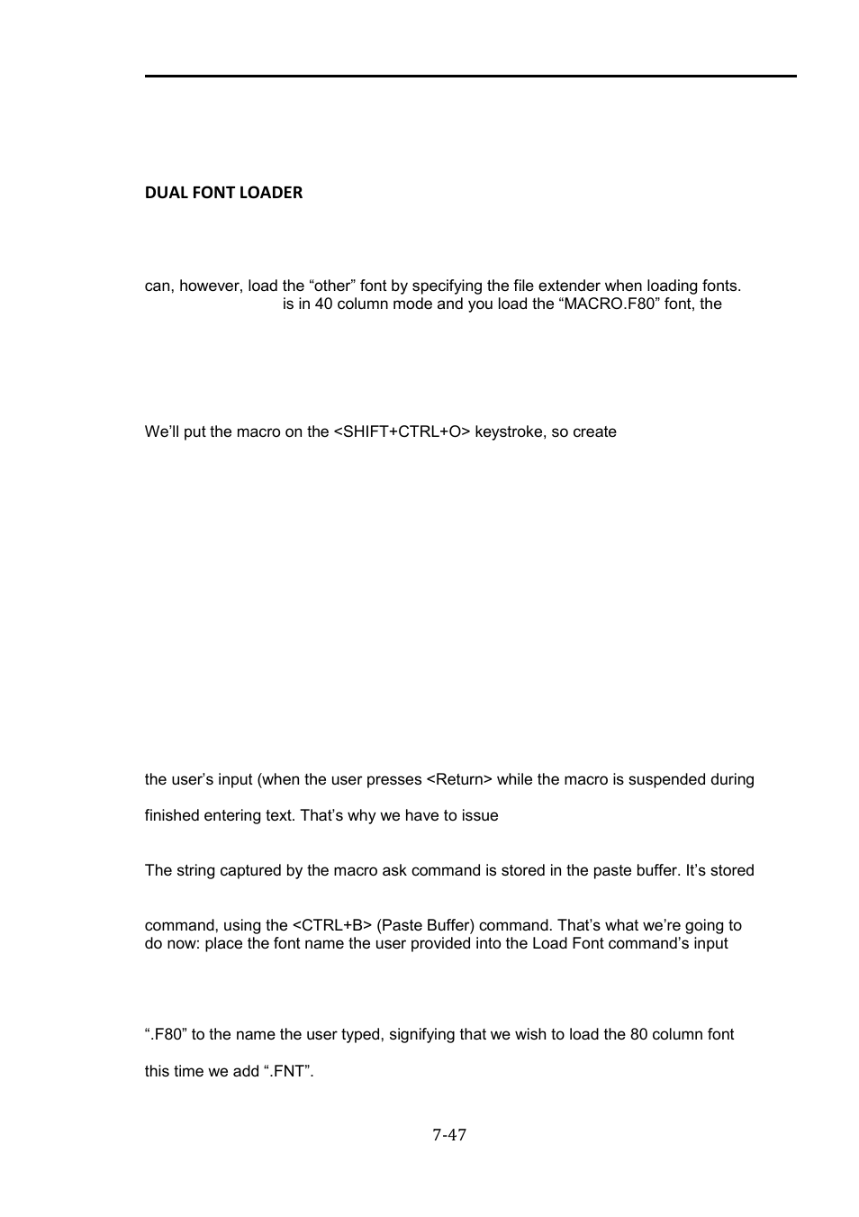 Example macros, Example macros -47, The last word 3.0 reference manual | Atari XL User Manual | Page 47 / 77