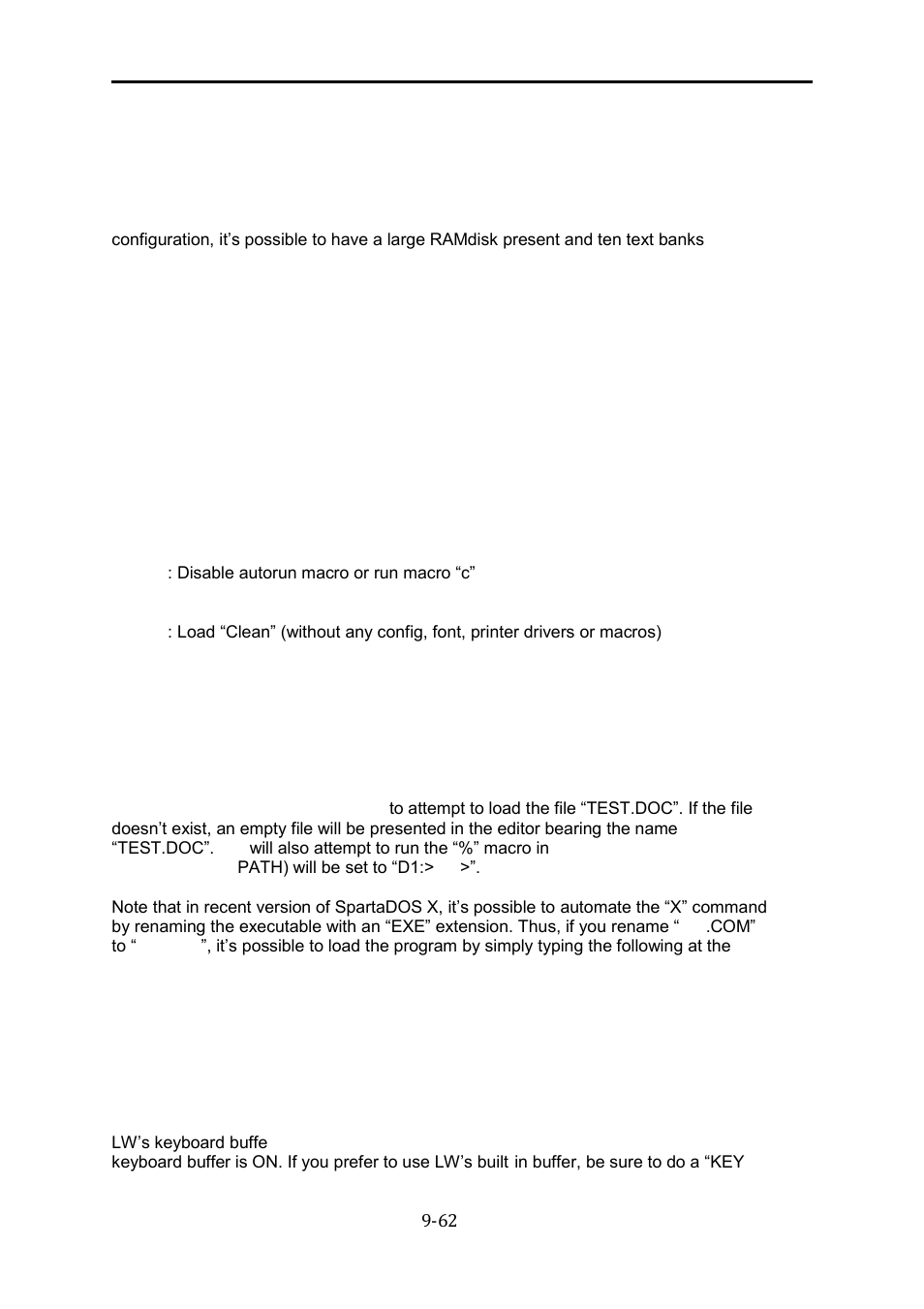 Disk-based spartados, Spartados x, Disk-based spartados -62 | Spartados x -62, The last word 3.0 reference manual | Atari XL User Manual | Page 62 / 77