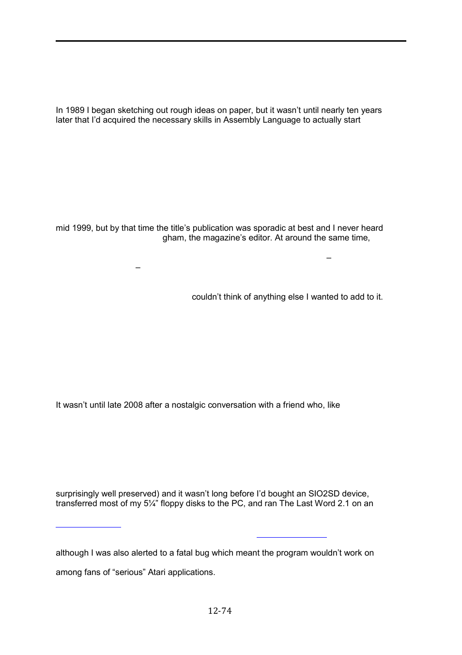 The last word 3.0 reference manual | Atari XL User Manual | Page 74 / 77