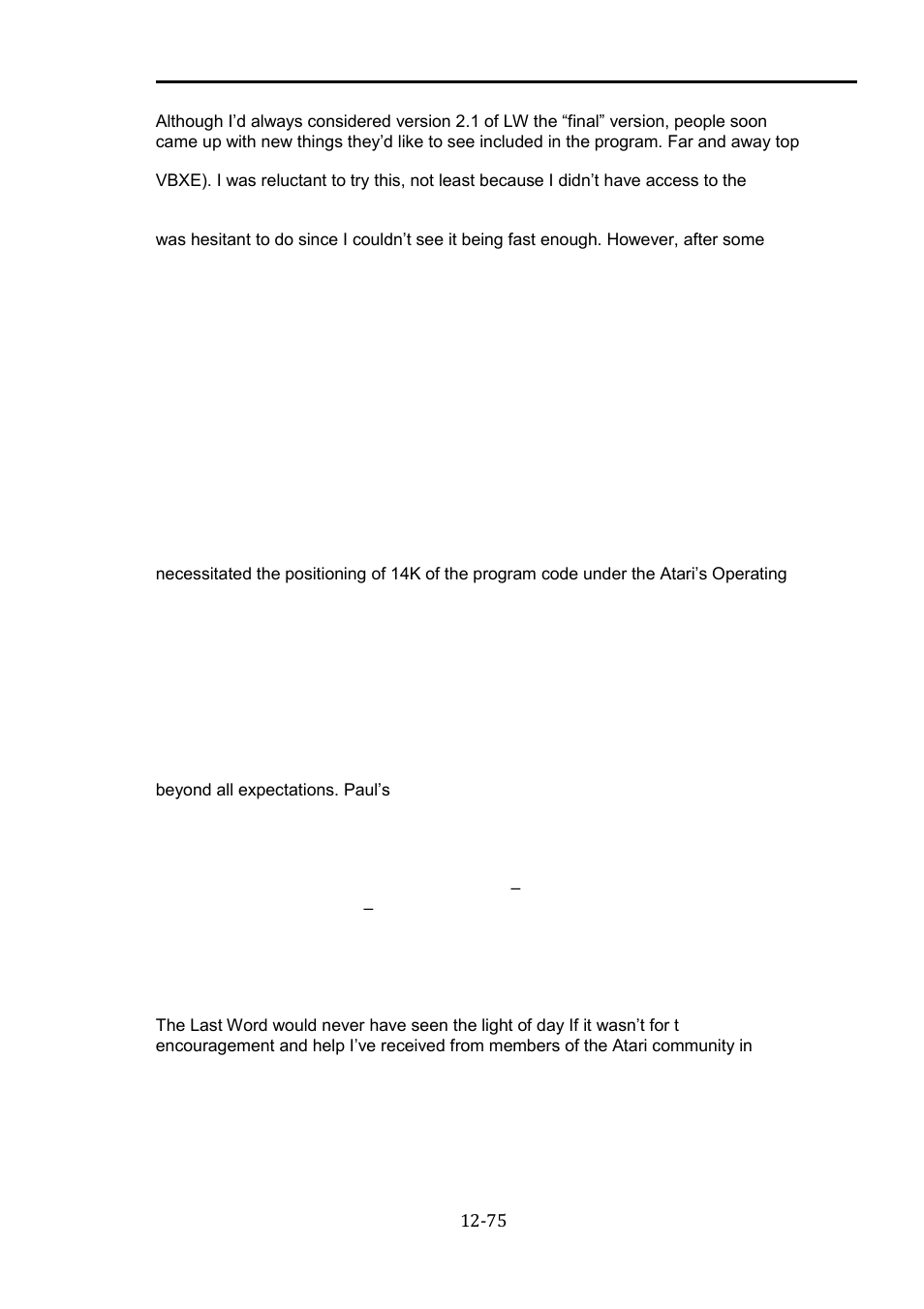 The last word 3.0 reference manual | Atari XL User Manual | Page 75 / 77