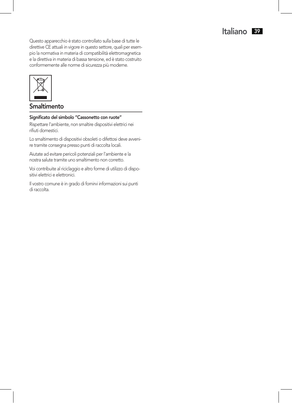 Italiano | AEG MC 4421 CD-MP3 N User Manual | Page 39 / 78