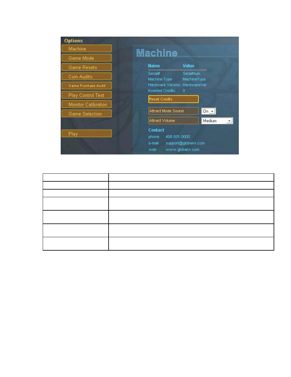 Machine menu | Atari 040-0050-01 User Manual | Page 29 / 48