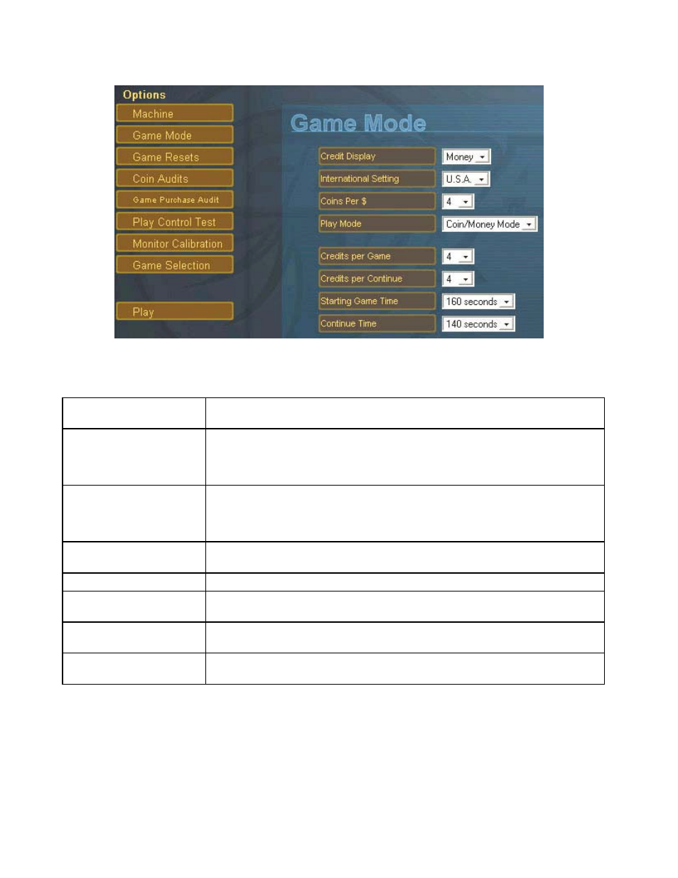Game mode menu | Atari 040-0050-01 User Manual | Page 30 / 48