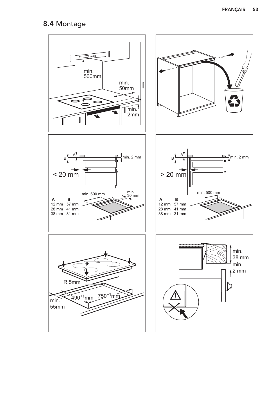 4 montage, 20 mm | AEG HK854401XB User Manual | Page 53 / 76