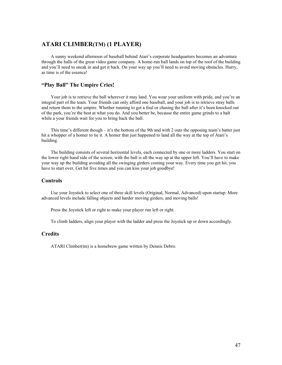 Atari FLASHBACK2 CX-2600 User Manual | Page 47 / 110