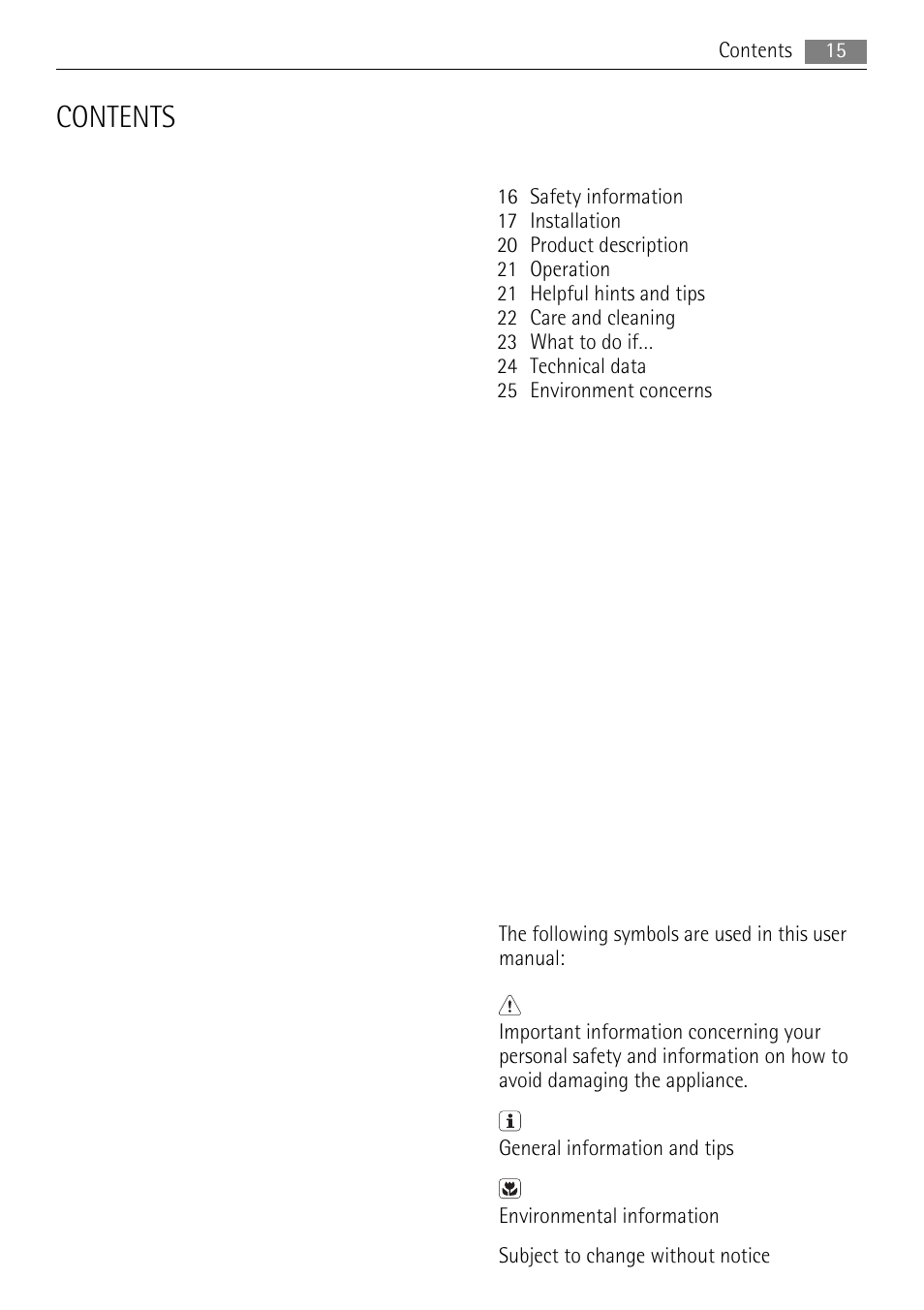 AEG HE604000H User Manual | Page 15 / 52