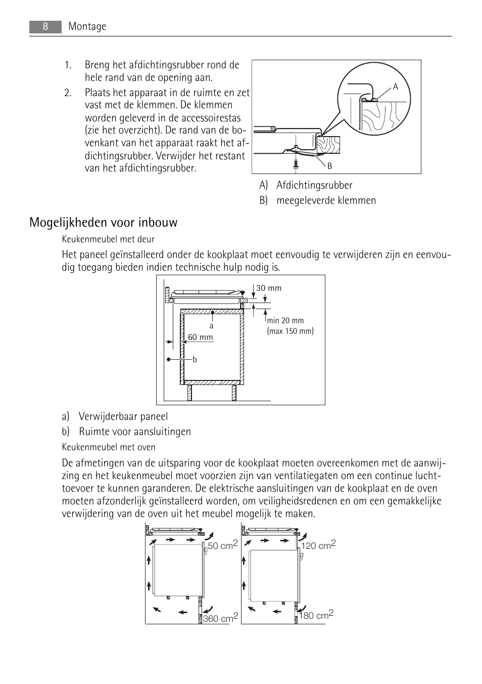 Mogelijkheden voor inbouw | AEG HE604000H User Manual | Page 8 / 52