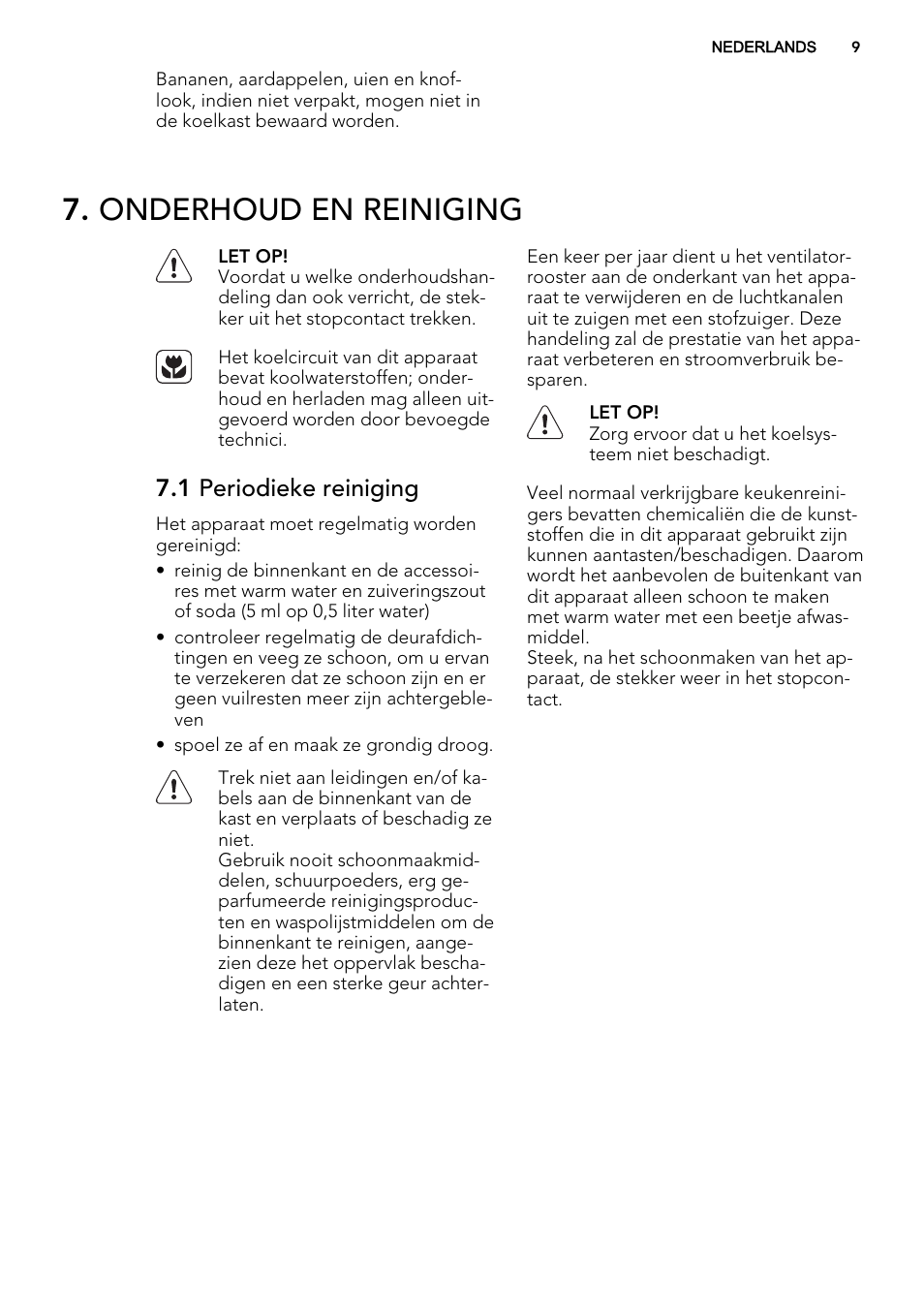 Onderhoud en reiniging, 1 periodieke reiniging | AEG SKS58800S1 User Manual | Page 9 / 72