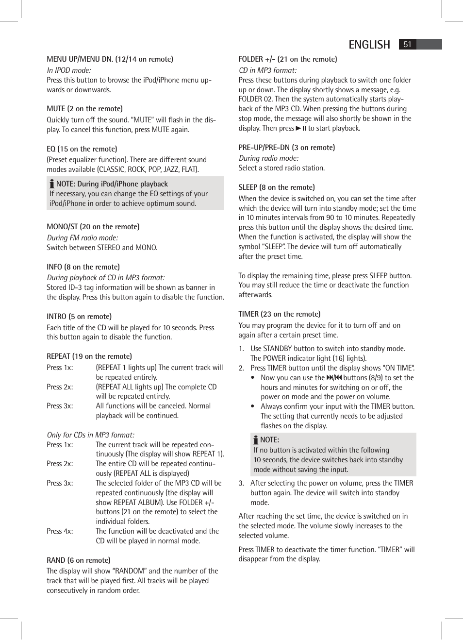 English | AEG SR 4337 iP User Manual | Page 51 / 86