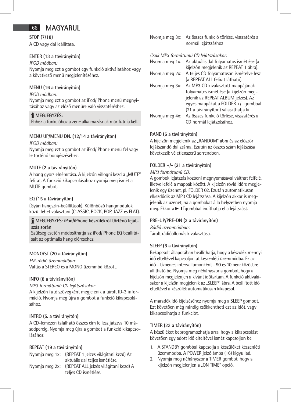 Magyarul | AEG SR 4337 iP User Manual | Page 66 / 86