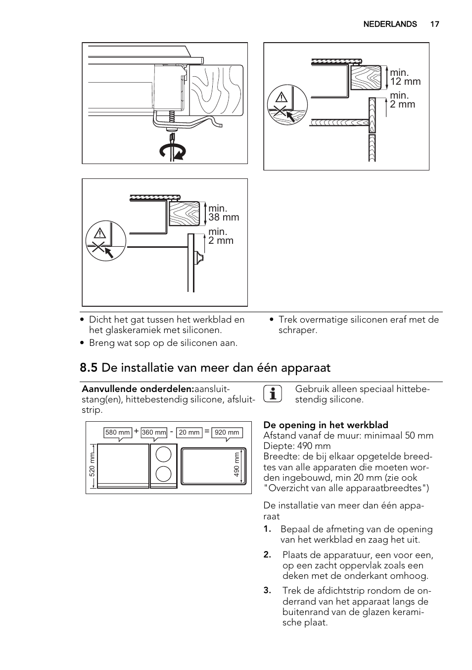 5 de installatie van meer dan één apparaat | AEG HC452600EB User Manual | Page 17 / 76