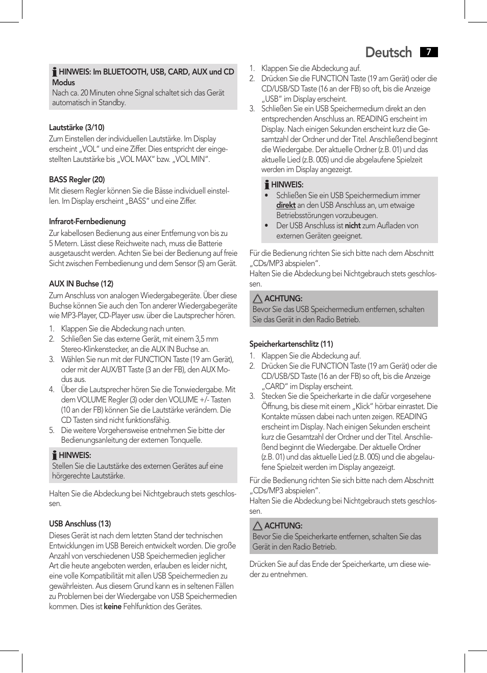 Deutsch | AEG BSS 4808 User Manual | Page 7 / 90