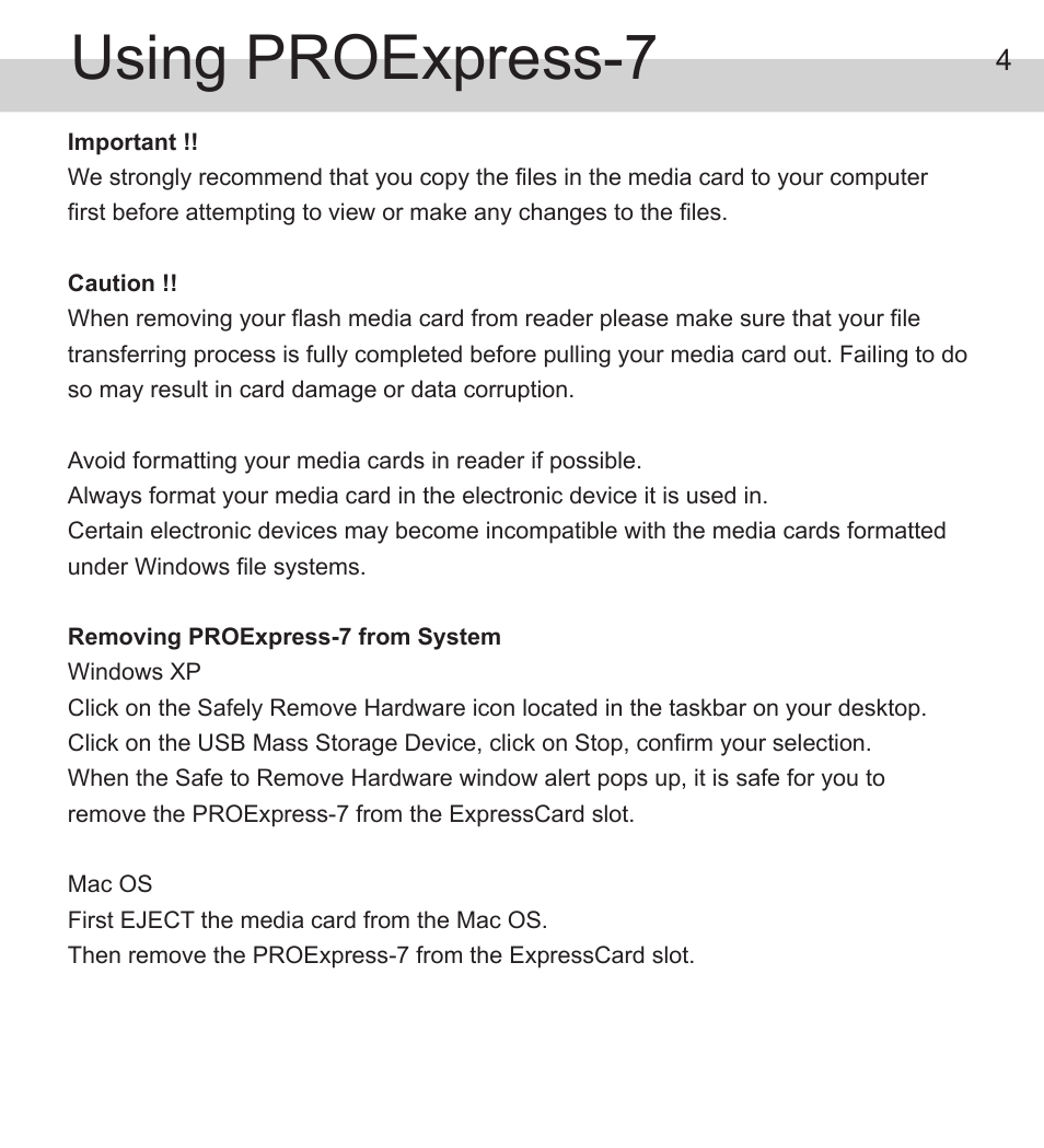 Using proexpress-7 | Atech Tech PROExpress-7 User Manual | Page 5 / 7