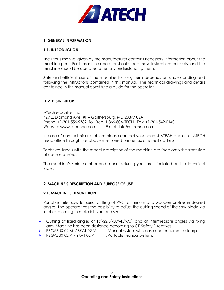 Atech Tech SKAT-02 P User Manual | Page 3 / 22