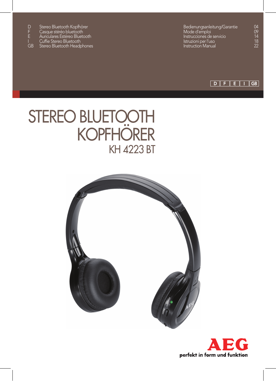 AEG KH 4223 BT User Manual | 26 pages