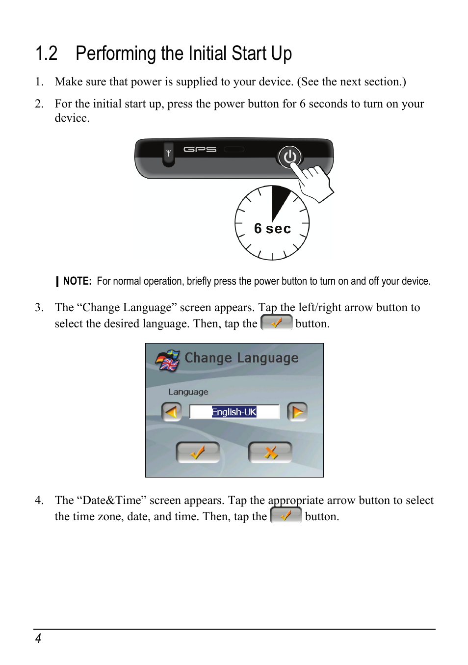 2 performing the initial start up, Performing the initial start up | Atech Tech Atech Mio C250 User Manual | Page 10 / 43