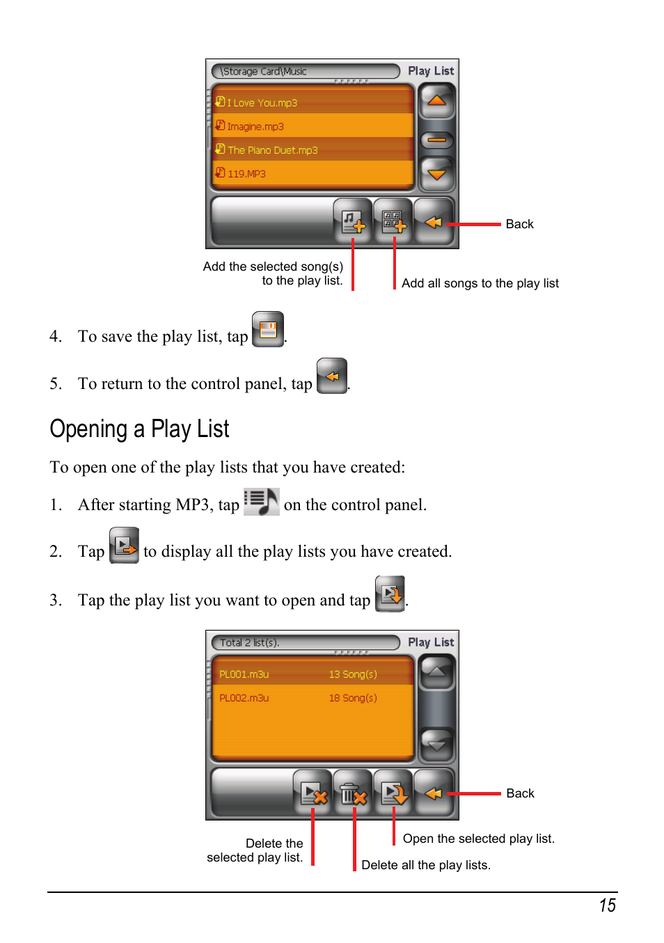 Opening a play list | Atech Tech Atech Mio C250 User Manual | Page 21 / 43