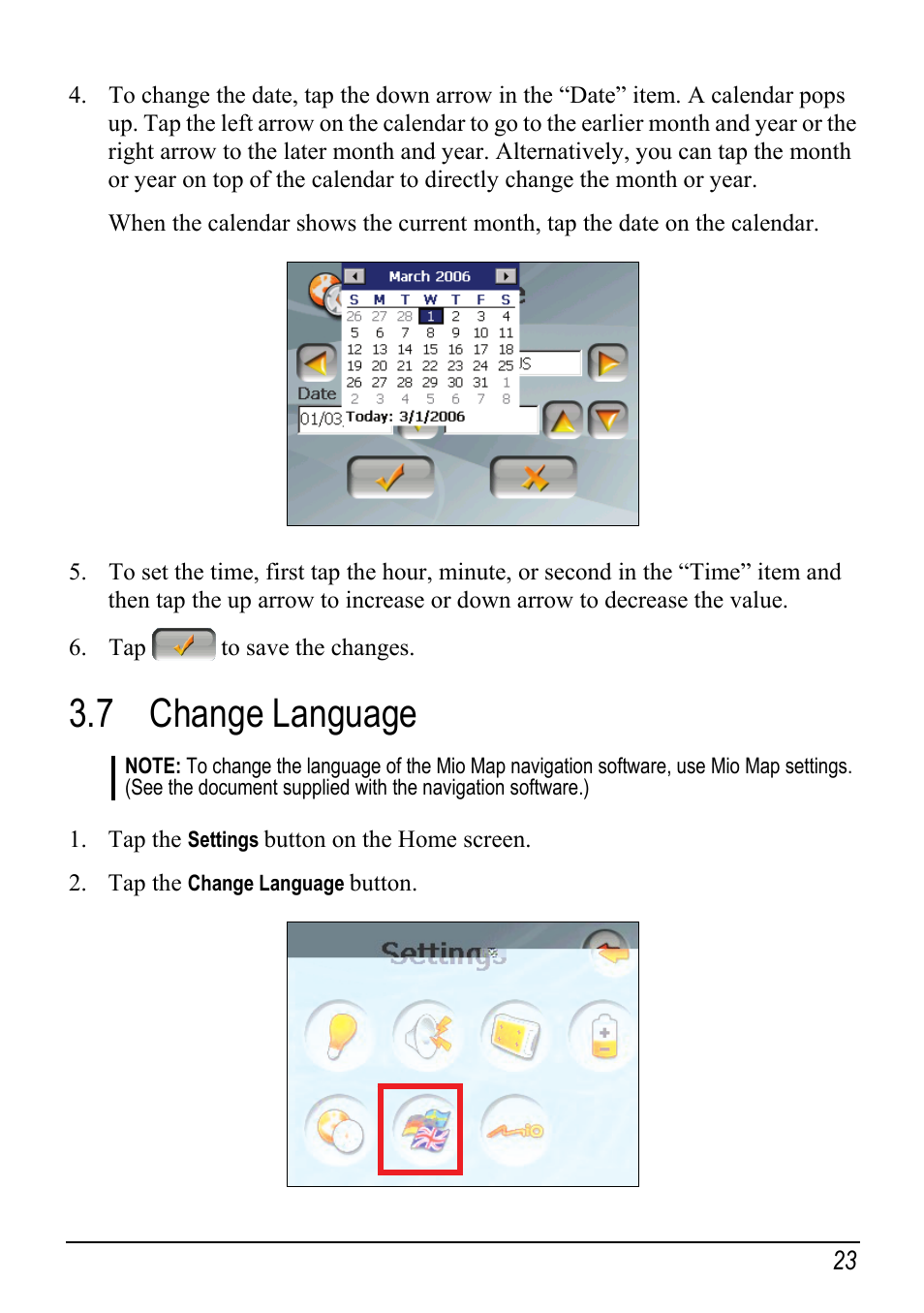 7 change language | Atech Tech Atech Mio C250 User Manual | Page 29 / 43