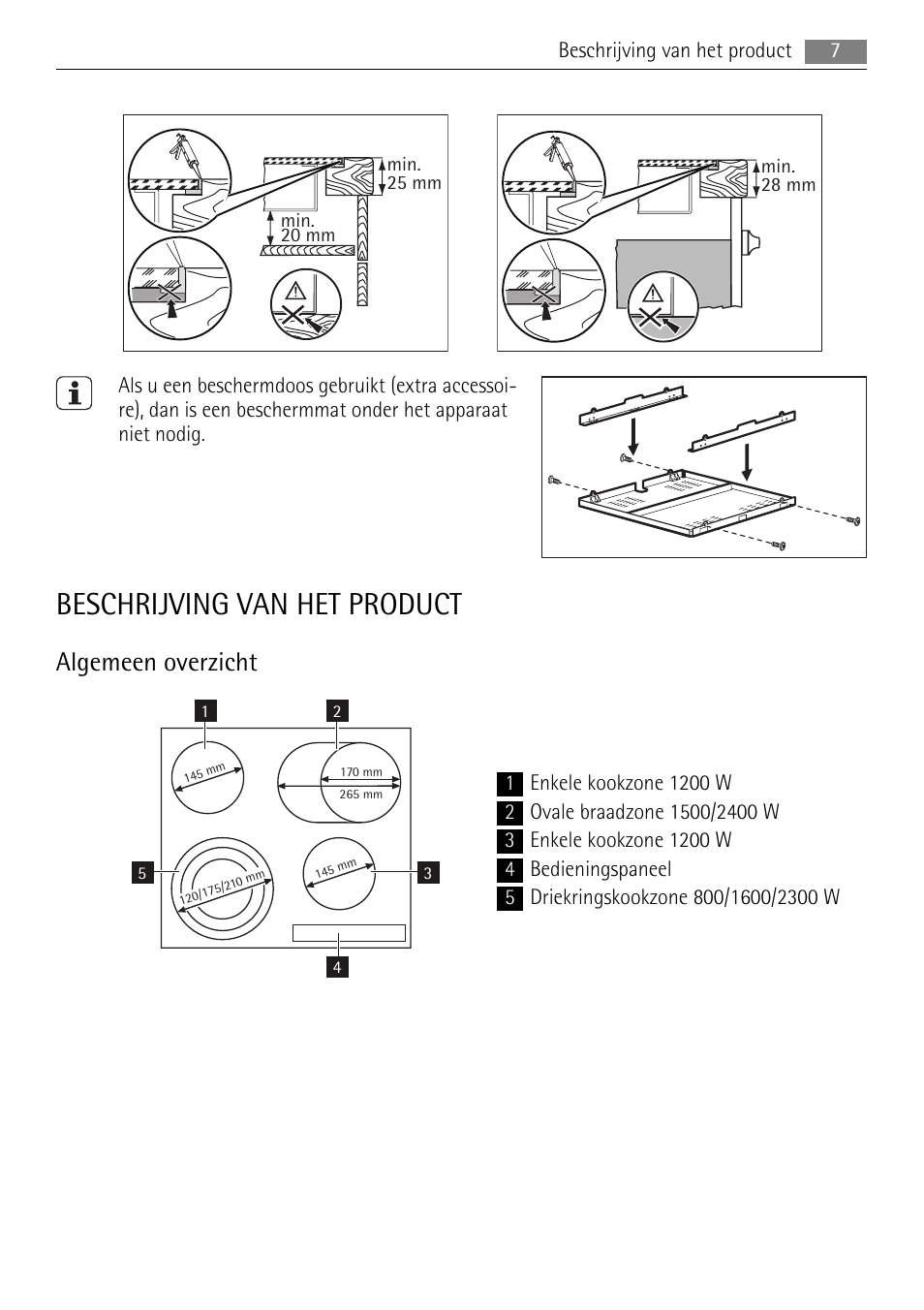Beschrijving van het product, Algemeen overzicht | AEG HK624000XB User Manual | Page 7 / 64