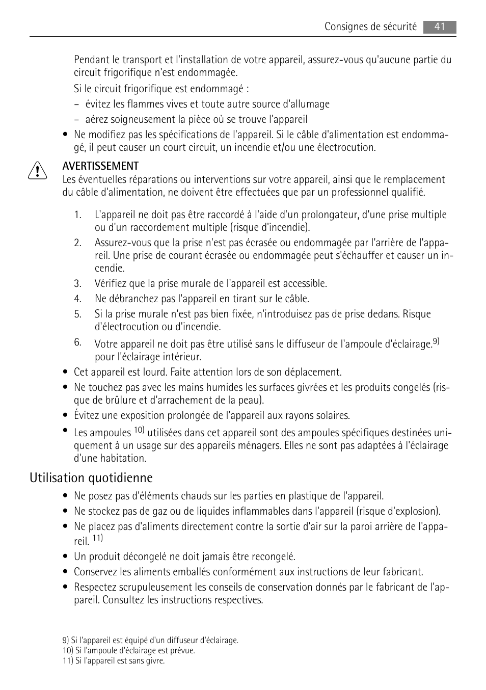 Utilisation quotidienne | AEG SKS68840F1 User Manual | Page 41 / 76