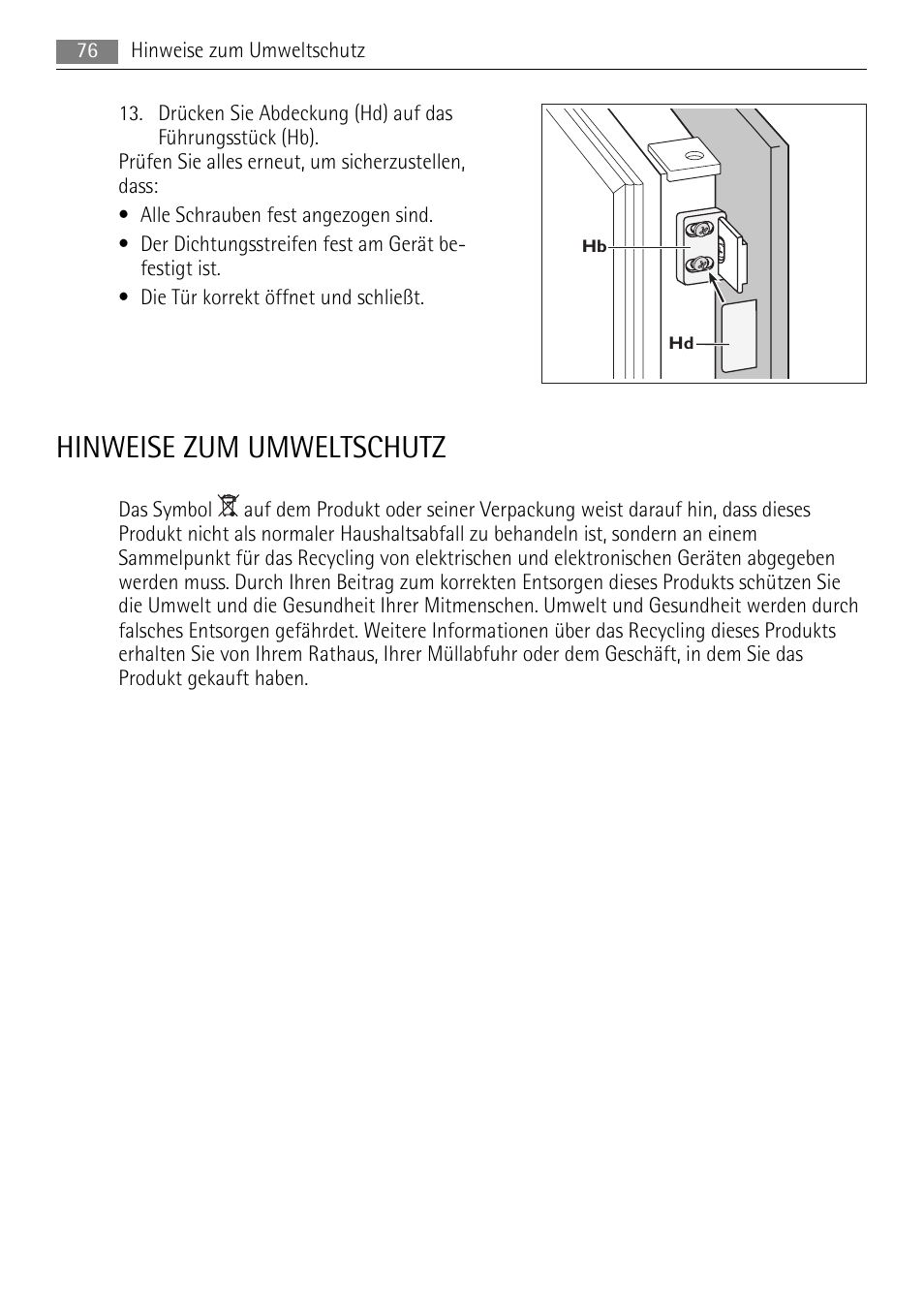 Hinweise zum umweltschutz | AEG SKS51200F0 User Manual | Page 76 / 96
