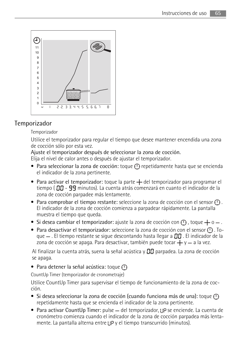 Temporizador | AEG HE634079XB User Manual | Page 65 / 72