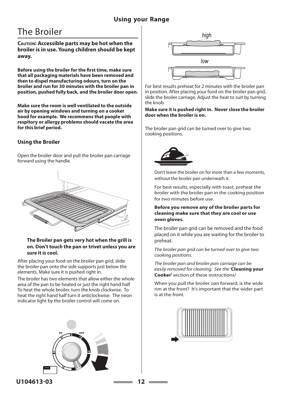 The broiler | Aga Ranges LEGACY 36 U104613-03 User Manual | Page 12 / 56